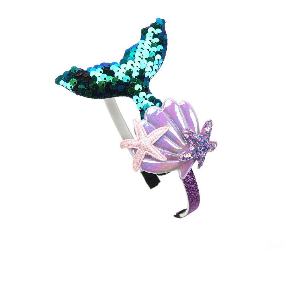 Princess Sequin Shells Headband Shiny Girls Headwear Glitter Mermaid Hair Bands