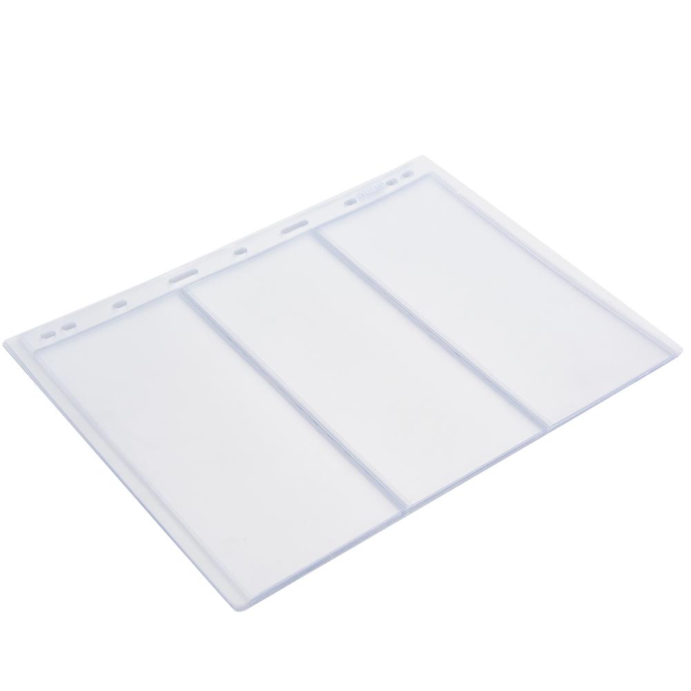 

10Pcs Stamp Album Page Sheets Universal 9 Holes for Standard Stamp Collection BookTransparent 3 Lines