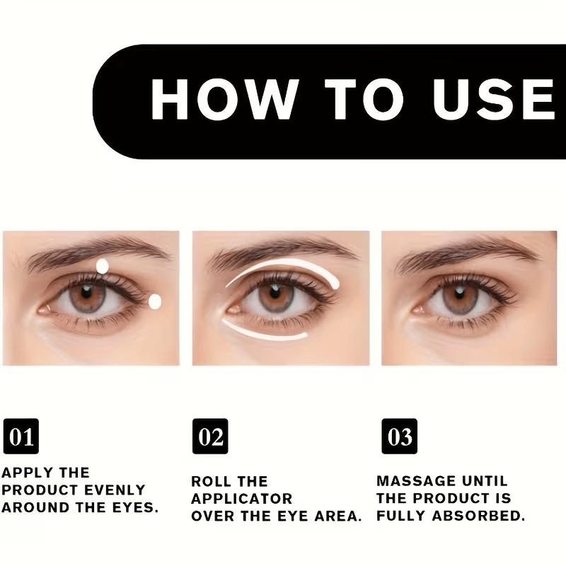 Castor Oil Eye Care Rollerball Moisturizing Eye Serum Non Greasy Hydrating Eye Cream with Roller Design for All Skin Types Unisex Daily Use