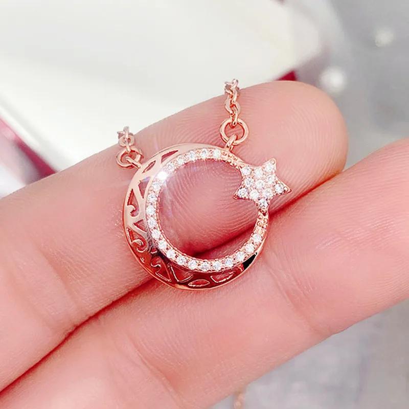 Schicke Mädchen Halskette Accessoires Mode Roségold Farbe Anhänger Alltagskleidung Zarter Statement Schmuck für Frauen