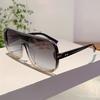 Vintage Big Frame One Piece Square Sunglasses Women For Men Luxury Brand Designer Sun Glasses Punk Popular Oversized Shade UV400