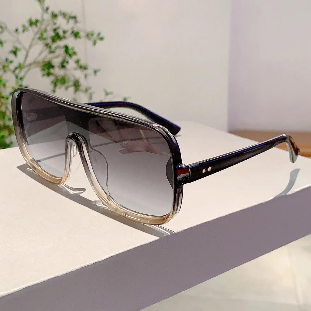 Vintage Big Frame One Piece Square Sunglasses Women For Men Luxury Brand Designer Sun Glasses Punk Popular Oversized Shade UV400