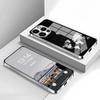 Aircraft route pattern electroplated glass phone case suitable for iPhone 17 16 15 14 13 12 11 Pro Max Plus anti fingerprint