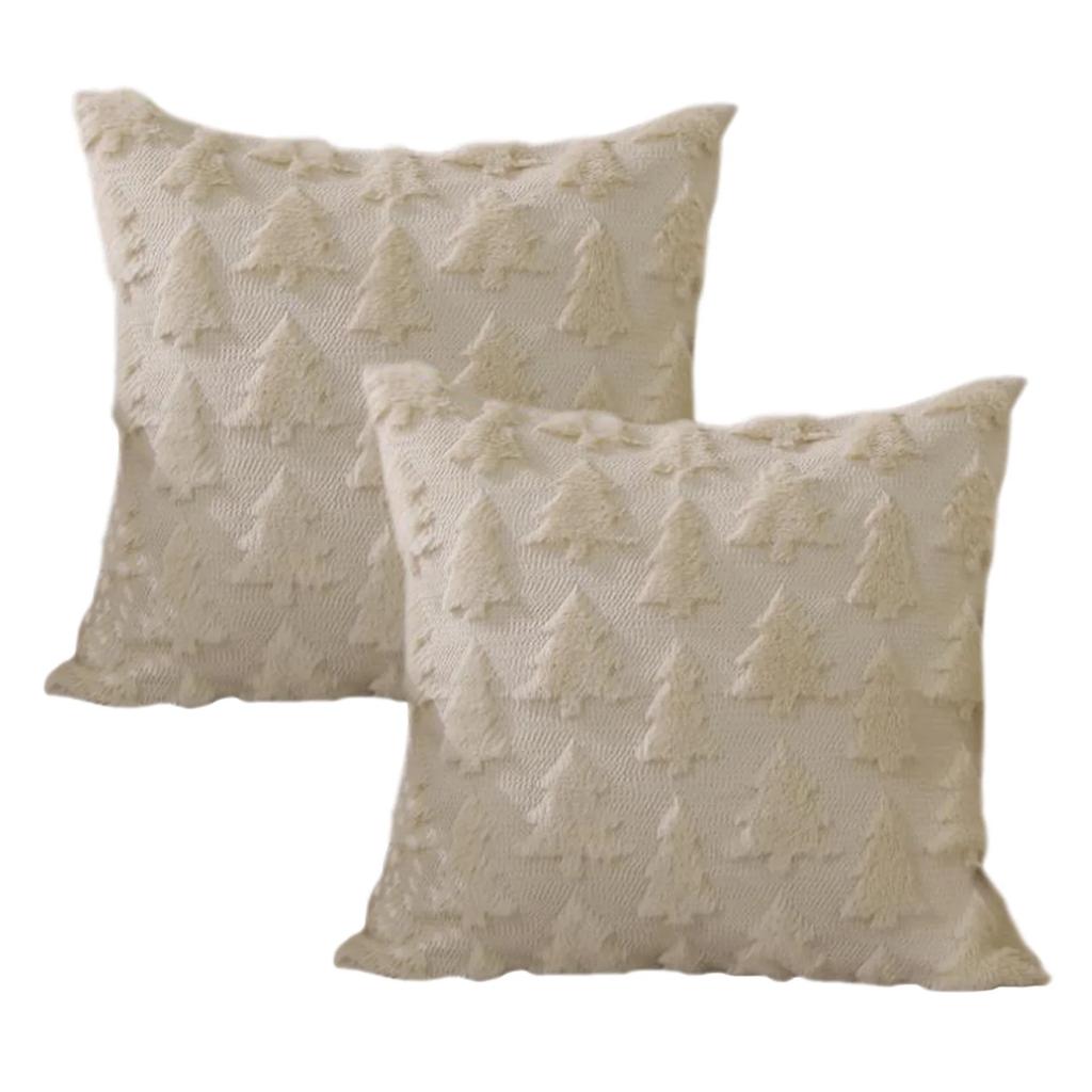 Fall Winter Christmas Throw Pillow Covers Decorative Xmas Tree Pattern Pillowcase Soft Plush Cushions Case for Home Sofa Couch