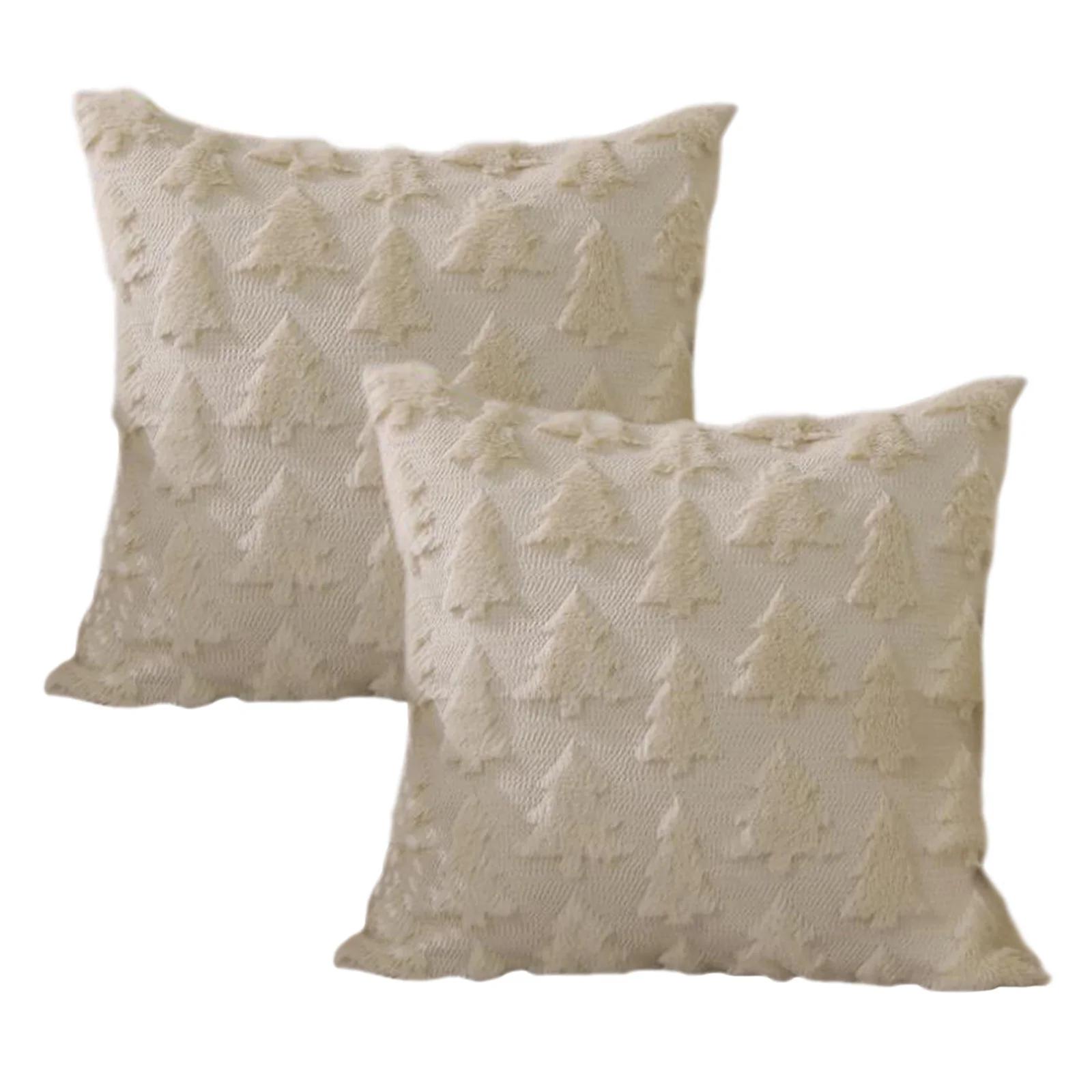 

Fall Winter Christmas Throw Pillow Covers Decorative Xmas Tree Pattern Pillowcase Soft Plush Cushions Case for Home Sofa Couch