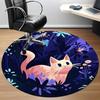 1pc Cat Garden Office Round Area Rug, Indoor Mat Suitable For Office, Under Office Chairs Bedroom Living Room Home Decor, Room Deco