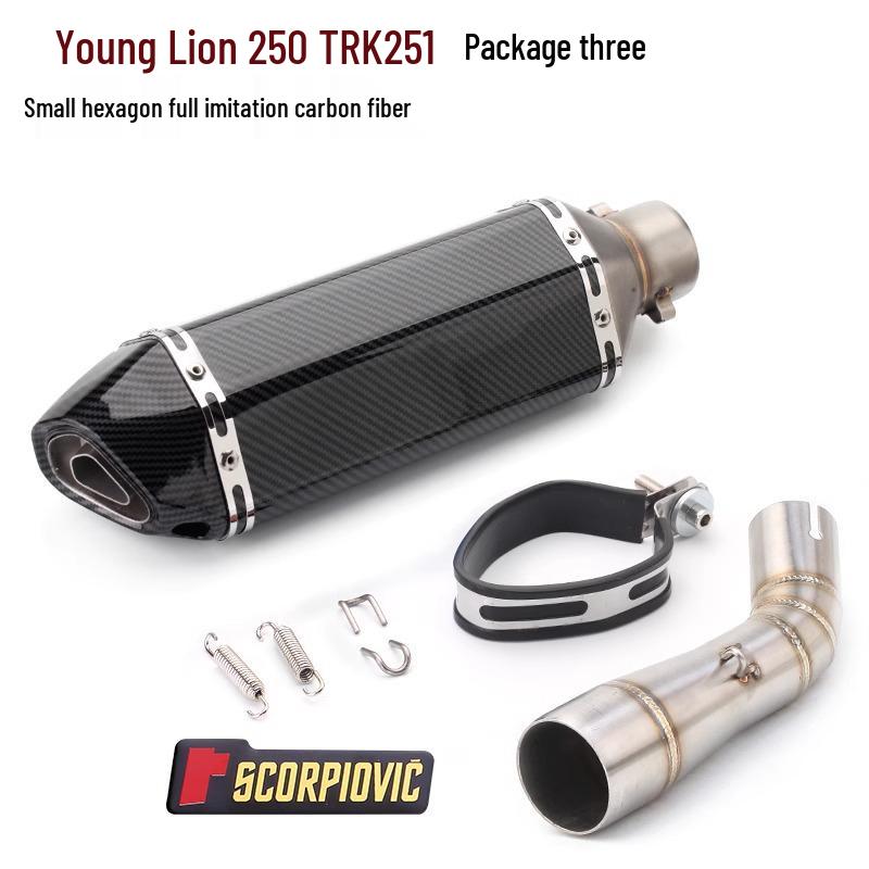 Exhaust Pipe Stainless Steel Mid-Tail Section for Loncin 250 TRK251 Motorcycle Modification