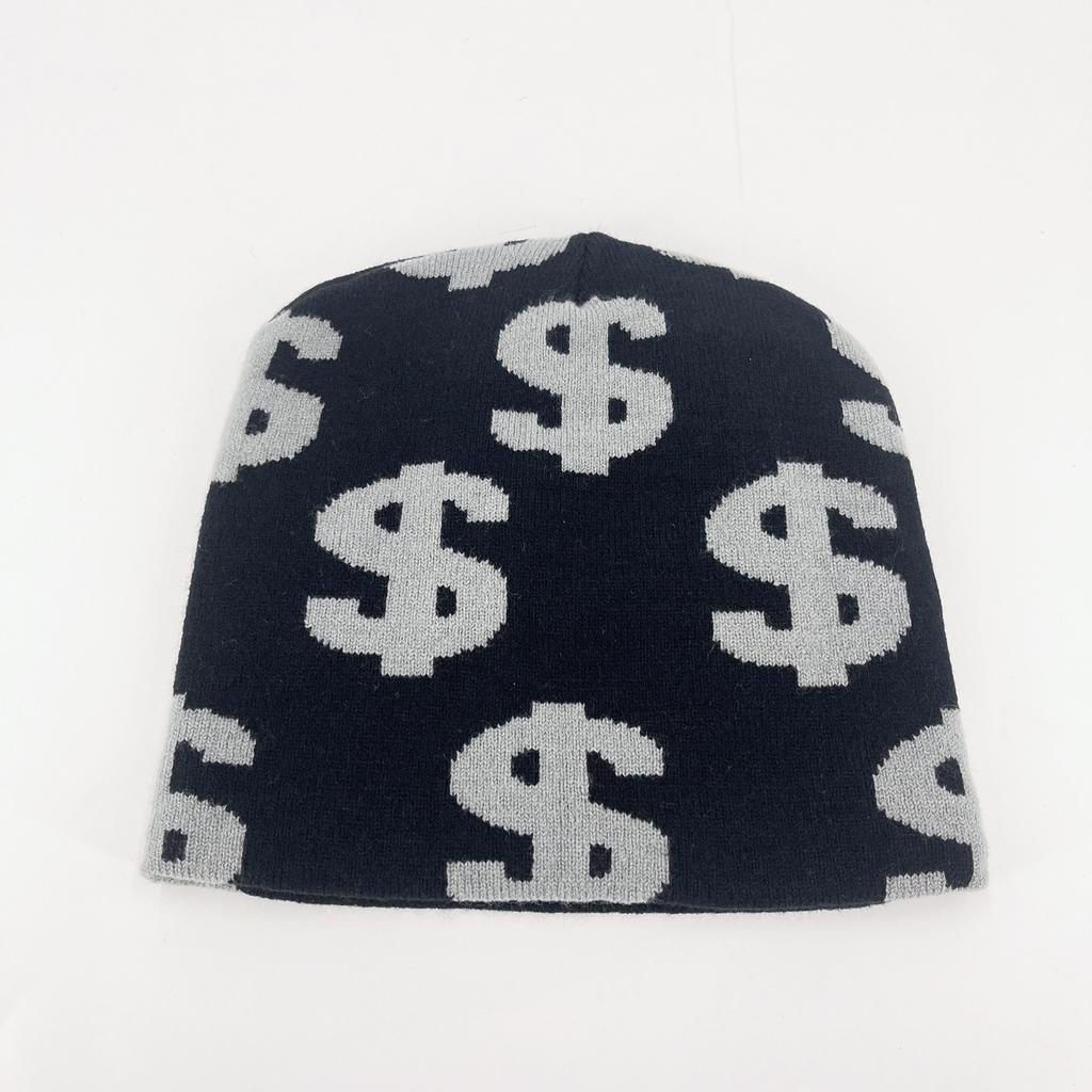 Men's And Women's Universal Y2K Autumn Winter Hat hip hop Web Riding Outdoor Sports Fashion Hat Dollar Printed Knitted Beanie