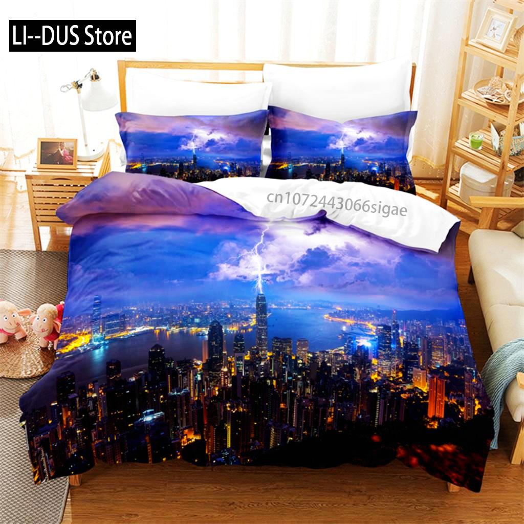 Beautiful Coastline City Bedding Set Duvet Cover Set 3d Bedding Digital Printing Queen Size Bed Set Fashion Design