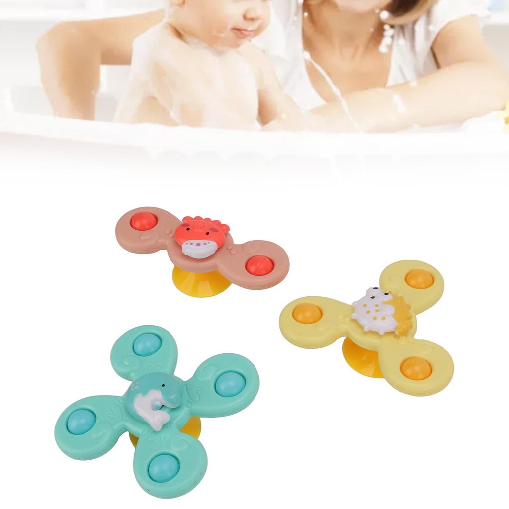 3 Pcs Suction Cup Spinner Toys Rotating Flower Suction Cup Toys Waterproof Rustproof Baby Fidget Spinners Bathroom Toys
