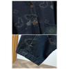 DIMANAF 2026 Autumn Winter Plus Size Women Denim Jackets Coat Casual Loose Blue Print Floral Vintage Outwear Pockets