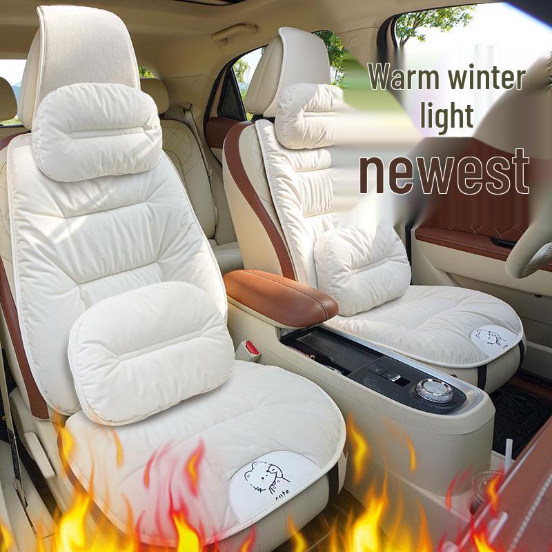 Deusa Bonita Estilo Coreano Inverno Almofada de Assento de Carro - Algodão Penugento, Grosso e Quente