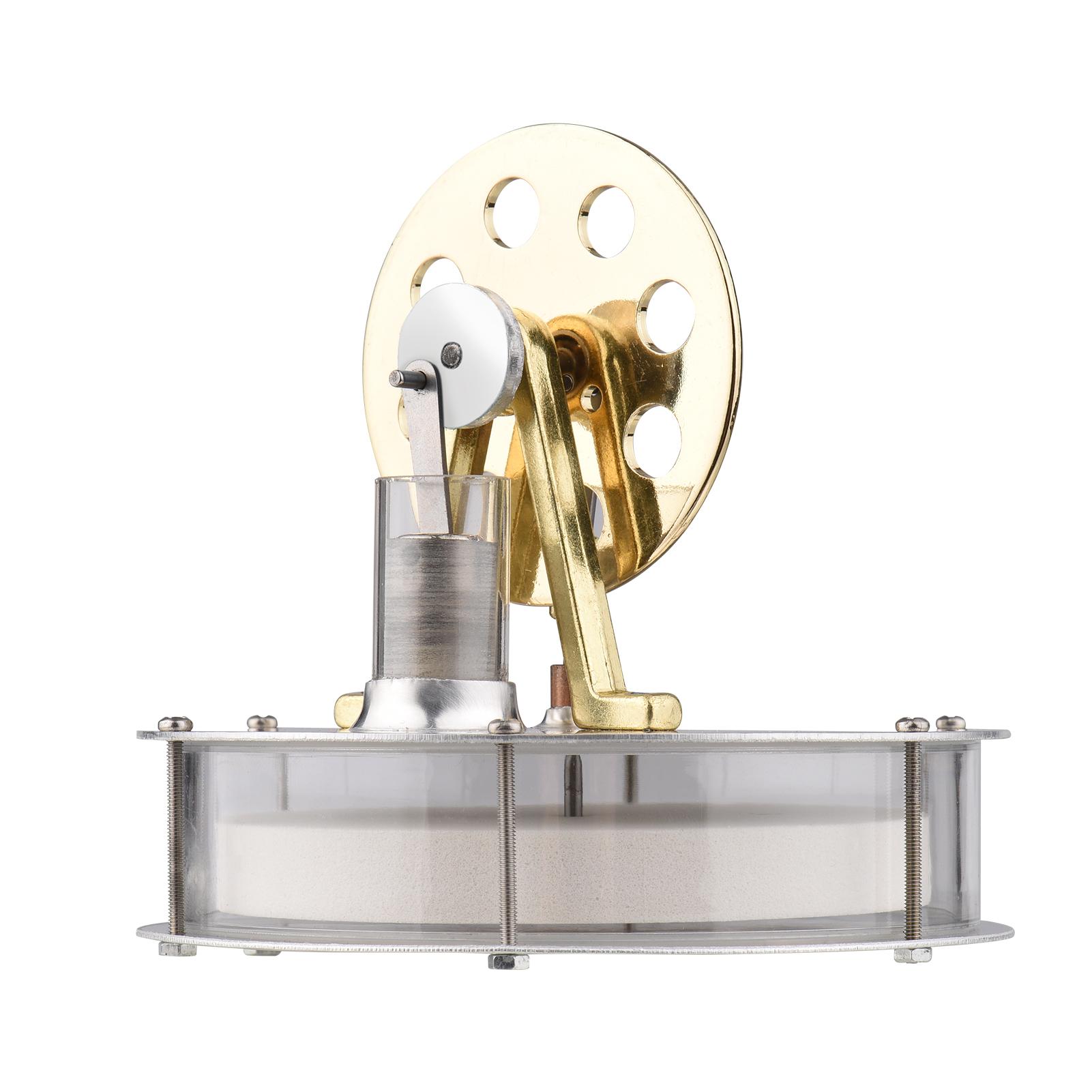 Low Temperature Stirling Engine Assembled Electricity Generator Heat Experiment Physical Generator Model with Flywheel Design Science Experiment   E