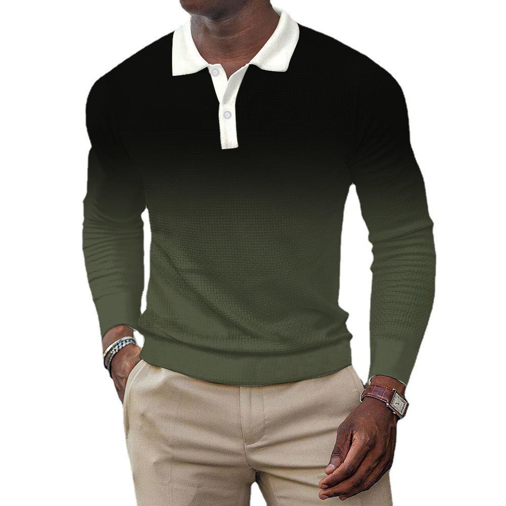 Stylish Long Sleeve Polo Shirt for Men, Casual Daily Essential