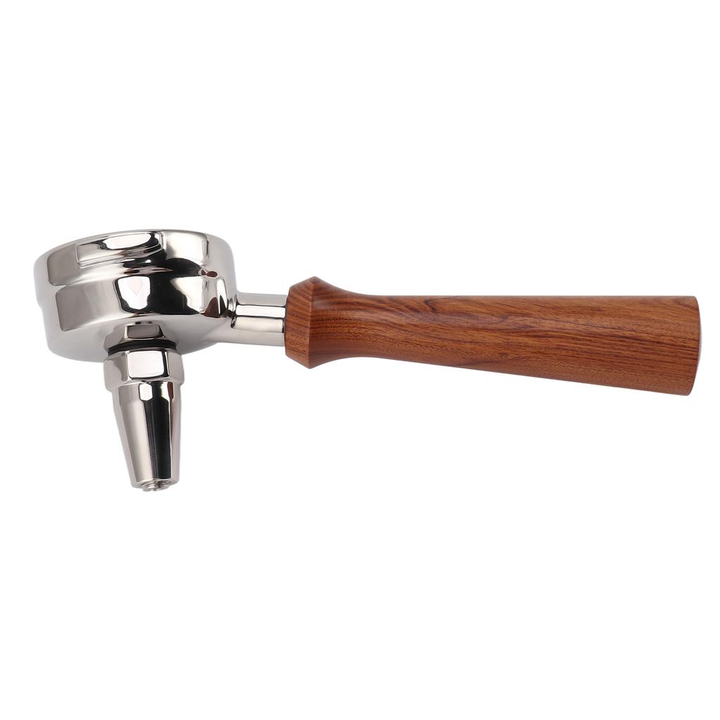 58mm Portafilter Stainless Steel Coffee Tea Portafilter Holder Single Spout Brewing Coffee Filter Wooden Handle Coffee Accessories