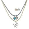 Layered Pearl Shell Heart Flower Pendant Necklace Women Gold Plated Multi-Strand Choker Chain 31-40cm Adjustable Length INS