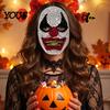 Klaunská cosplay maska Halloween maska s kamínky, Strašidelný Joker celoobličejová maškarní maska, Třpytivá děsivá na kostýmovou párty