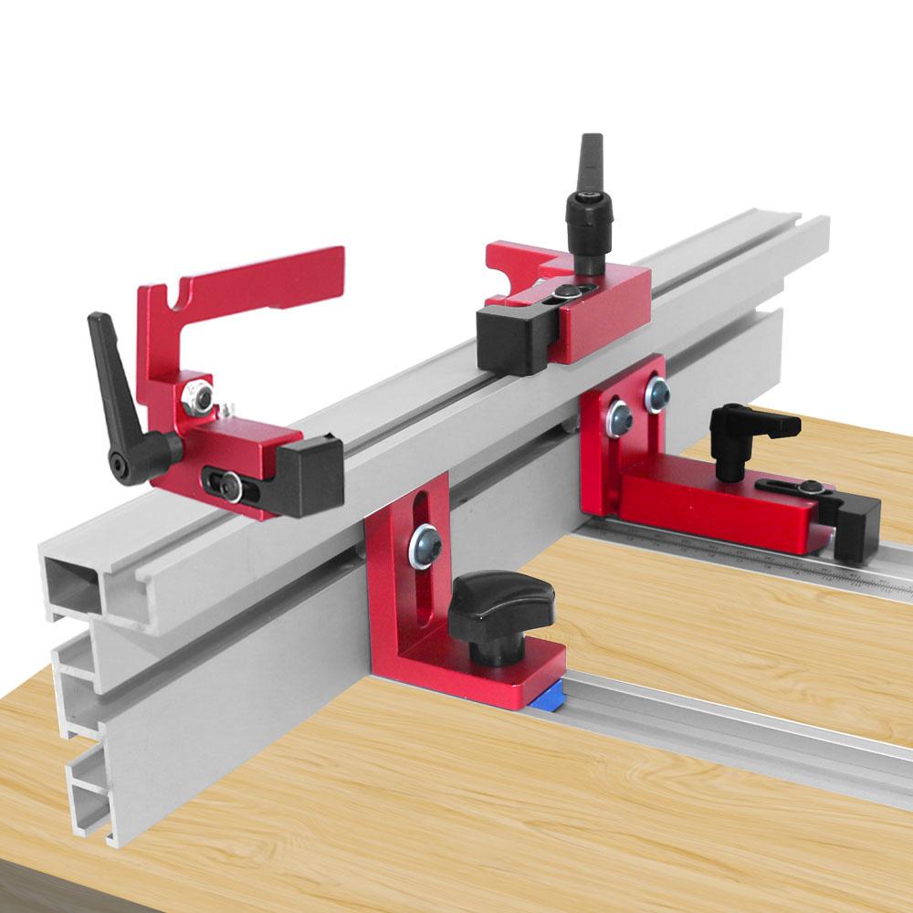 Aluminum Alloy T-Track Stop Block Miter Track Fence Flip Stop Precision Chute Locator Woodworking DIY Workbench Hardware Tools