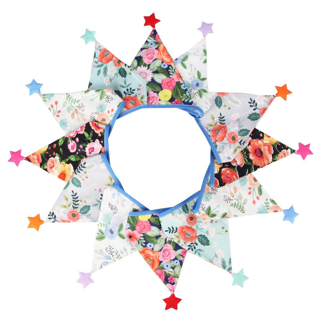 Nordic Star Cotton Triangle Flag Banner for Wedding or Kindergarten Decor