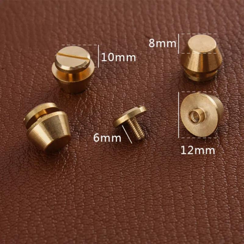 5Set High Quality Solid Brass Rivet And Screws Diy Leather Bag Decoration Suitcase Botton Feet Rivet Accessories