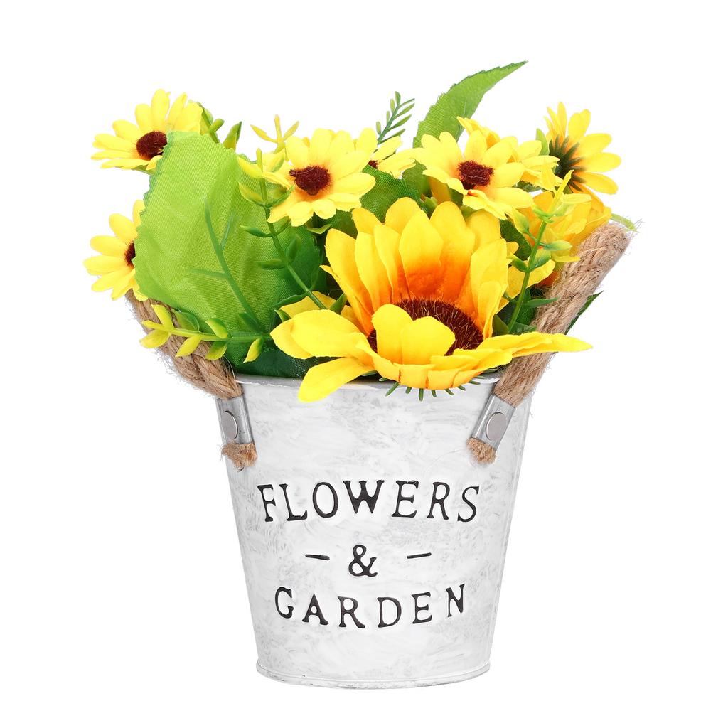 Simulation Sunflower Potted Plant High Simulation Dining Table Bonsai Fake Flower Yellow for Home