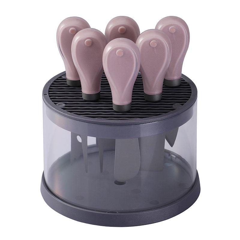 6-Piece Stainless Steel Cheese Knife Set: Includes Knife Block, Cutlery, Fork, and Butter Knife