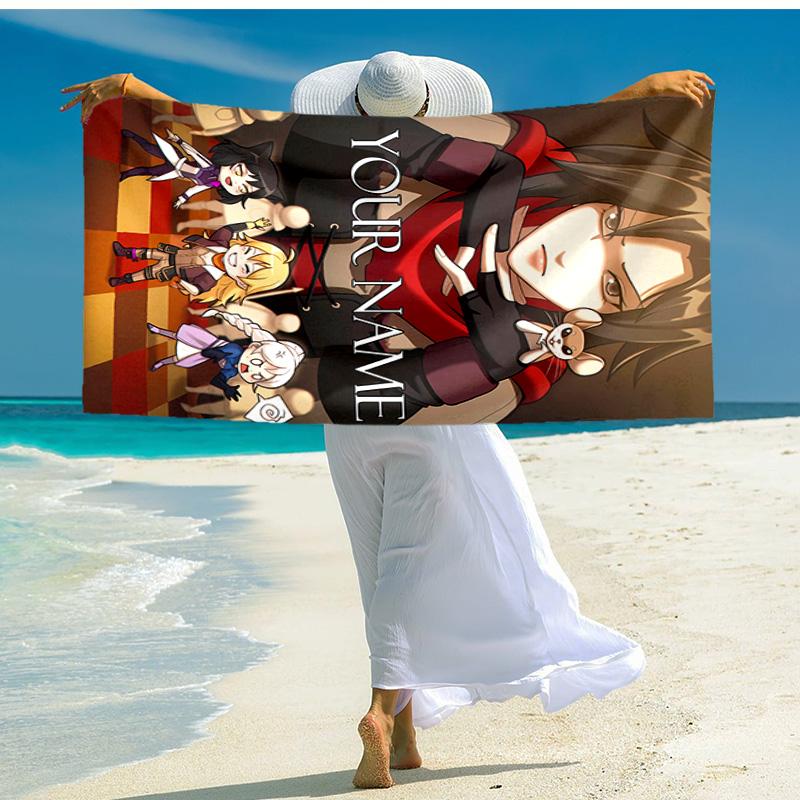 Personalisiertes, maßgeschneidertes Strandtuch mit RWBY Volume-Muster - weich, saugfähig, schnell trocknend, perfekt für Schwimmen, Camping & Baden