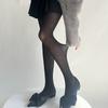 Women Thin Colored Stockings Shimmering Striped Sexy Semi Sheer Pantyhose Tights