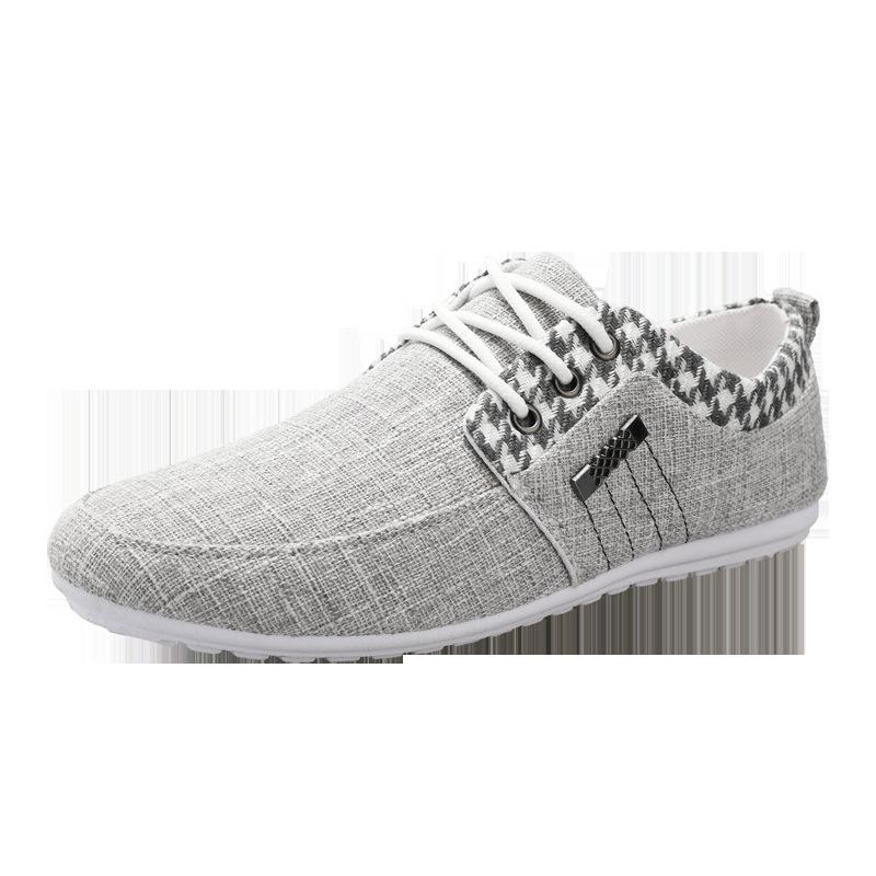 2024 Autumn Cloth Shoes Linen Breathable Casual Shoes Korean Version Of Men's Soybean Shoes Hundred Low-top Board Shoes