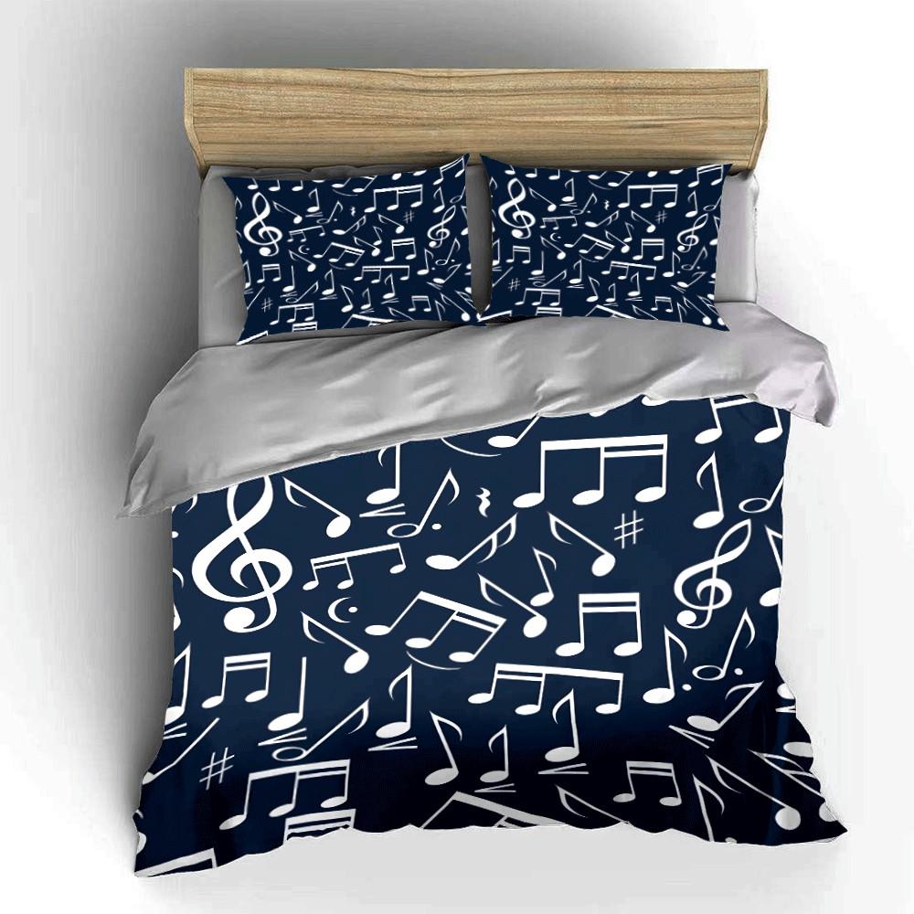 Music-Themed Three-Piece Set For Decor Exquisite Three-Piece Bedding Set Gift For Kids And Adults