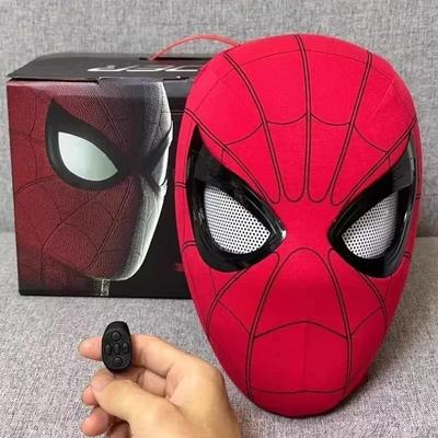 Nová maska Spidermana Milese Pokrývka hlavy Cosplay Pohyblivé oči Elektronická maska 1:1 Dálkové ovládání Kreativní Cool Hračky Dárky pro Dospělé Děti