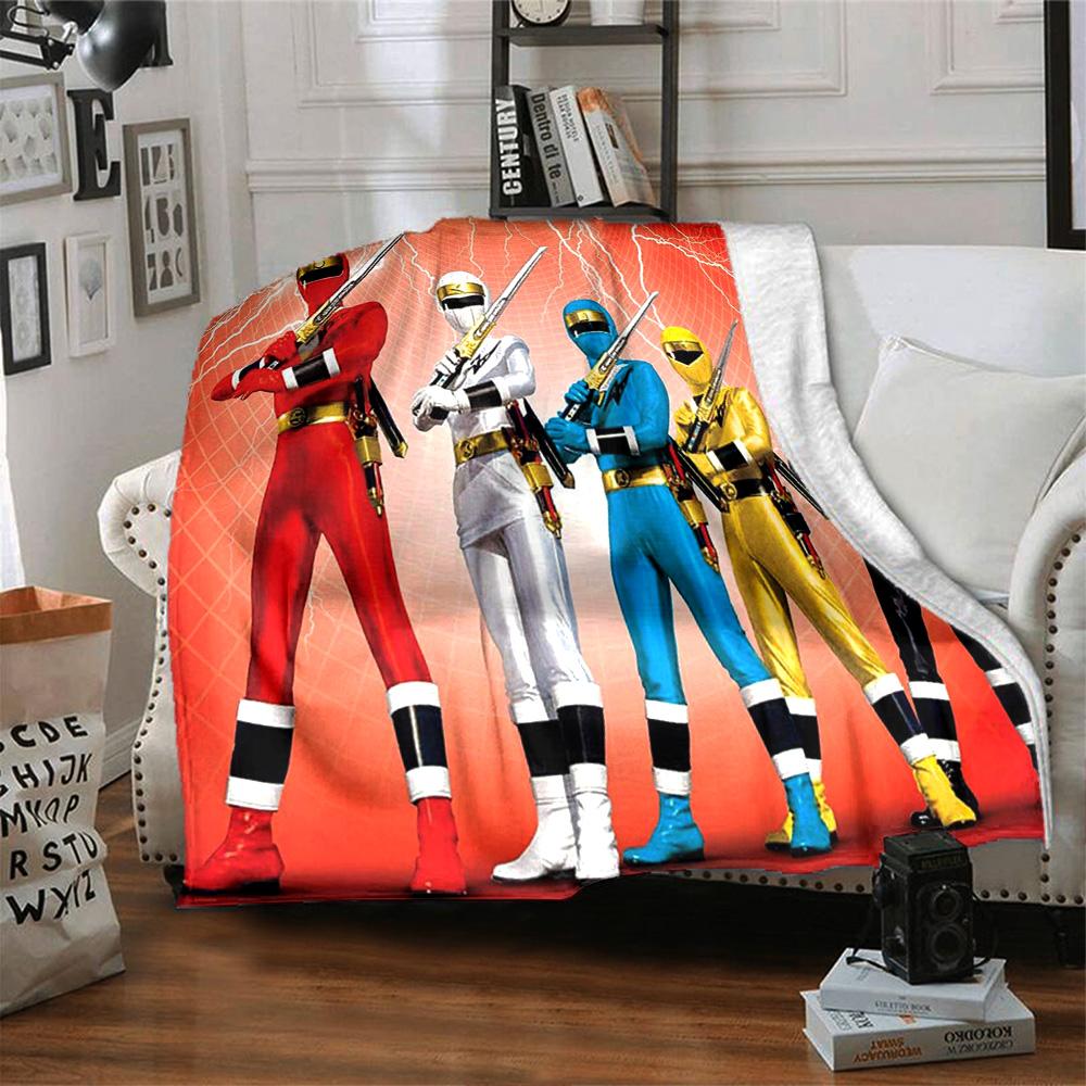 Power Rangers Team Flannel Blanket Super Soft Warm Cozy Blanket For Sofa Bed Office Travel Allseason Home Decor Gift