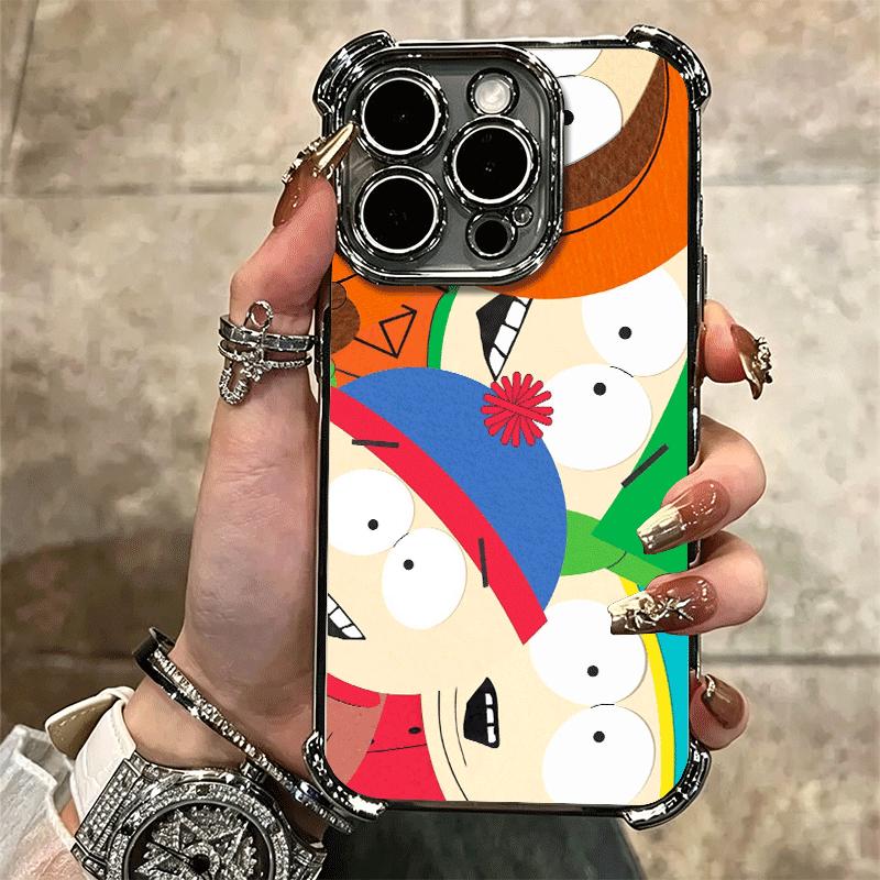 Cartoon S-South P-Parkes Soft Phone Case For iPhone 15 16 17 Air 14 Pro Max 16E Plus 13 12 Mini Plating Anti-Fall Fundas