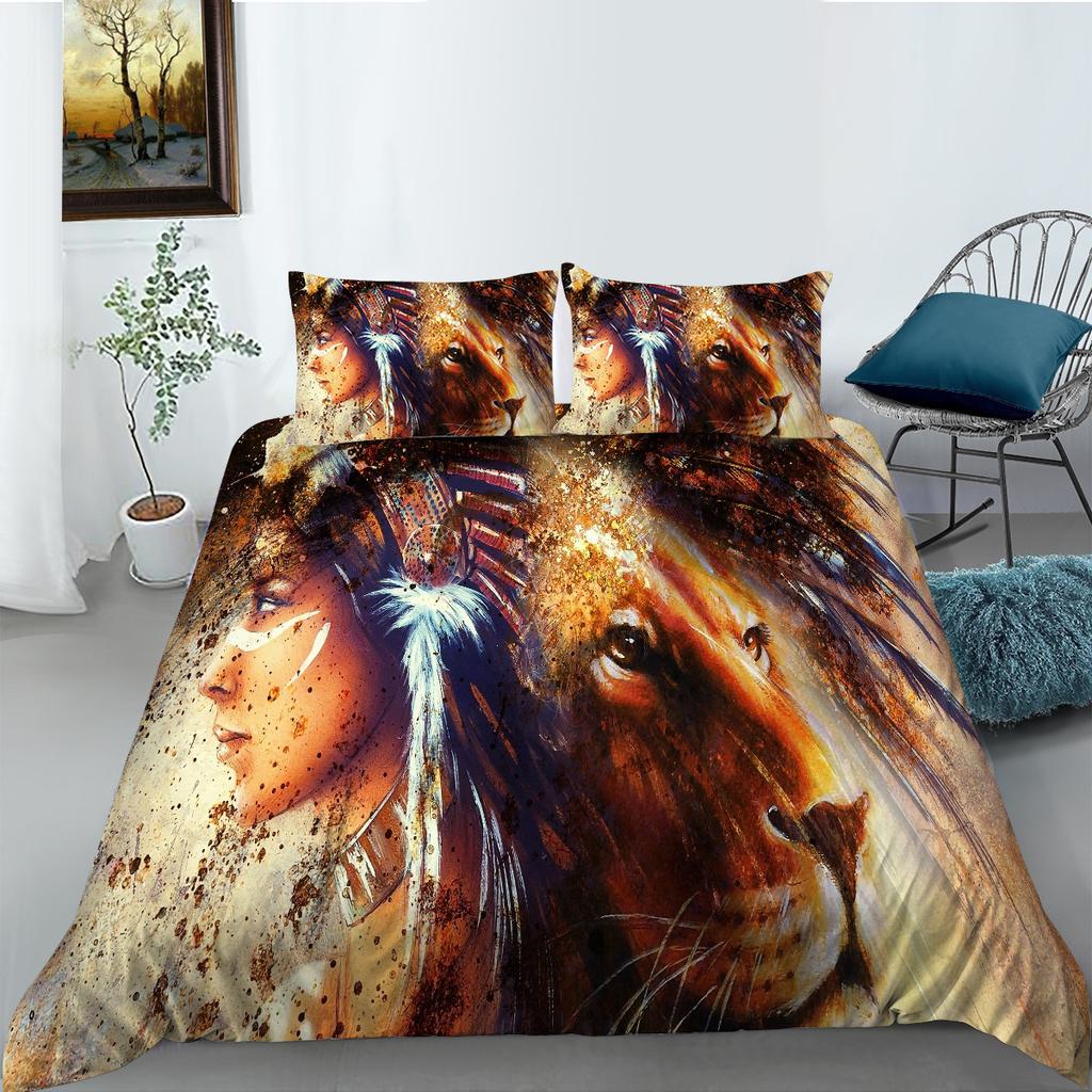 Animal Series Bedding Two Or Three-Piece Set Polyester Wolf 3D Digital Printing