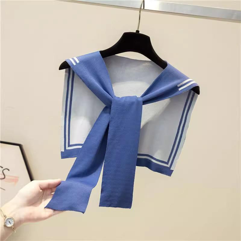 

Navy Style Summer Knitted Shawl for Women - Lightweight Shoulder Wrap and Scarf