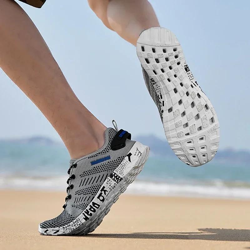 Men Aqua Footwear Breathable Trekking Wading Beach Quick Drying Water Shoes Outdoor Shoes Water Sneakers Men Running Sandals