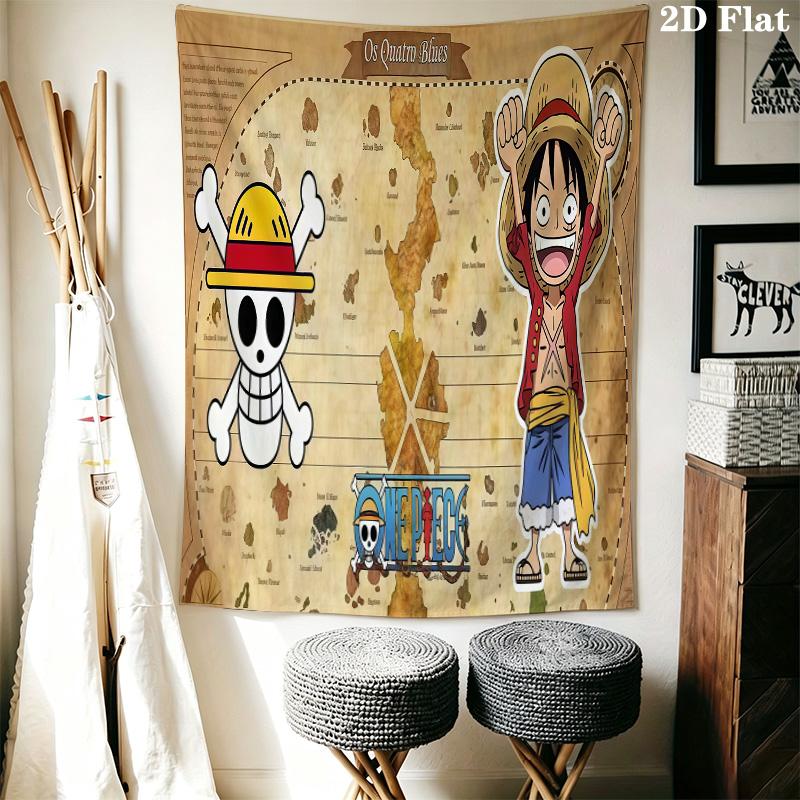 One Piece Monkey D Luffy Wall Tapestry Aesthetic Wall Hanging Printed Fabric Blanket Decorative Tapestries For Bedroom Living Room Home Decor