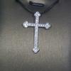 Fashion Rhinestone Crystal Cross Necklaces Pendant For Women 925 Silver Classic Vintage Cross Choker Jewelry Party Gift