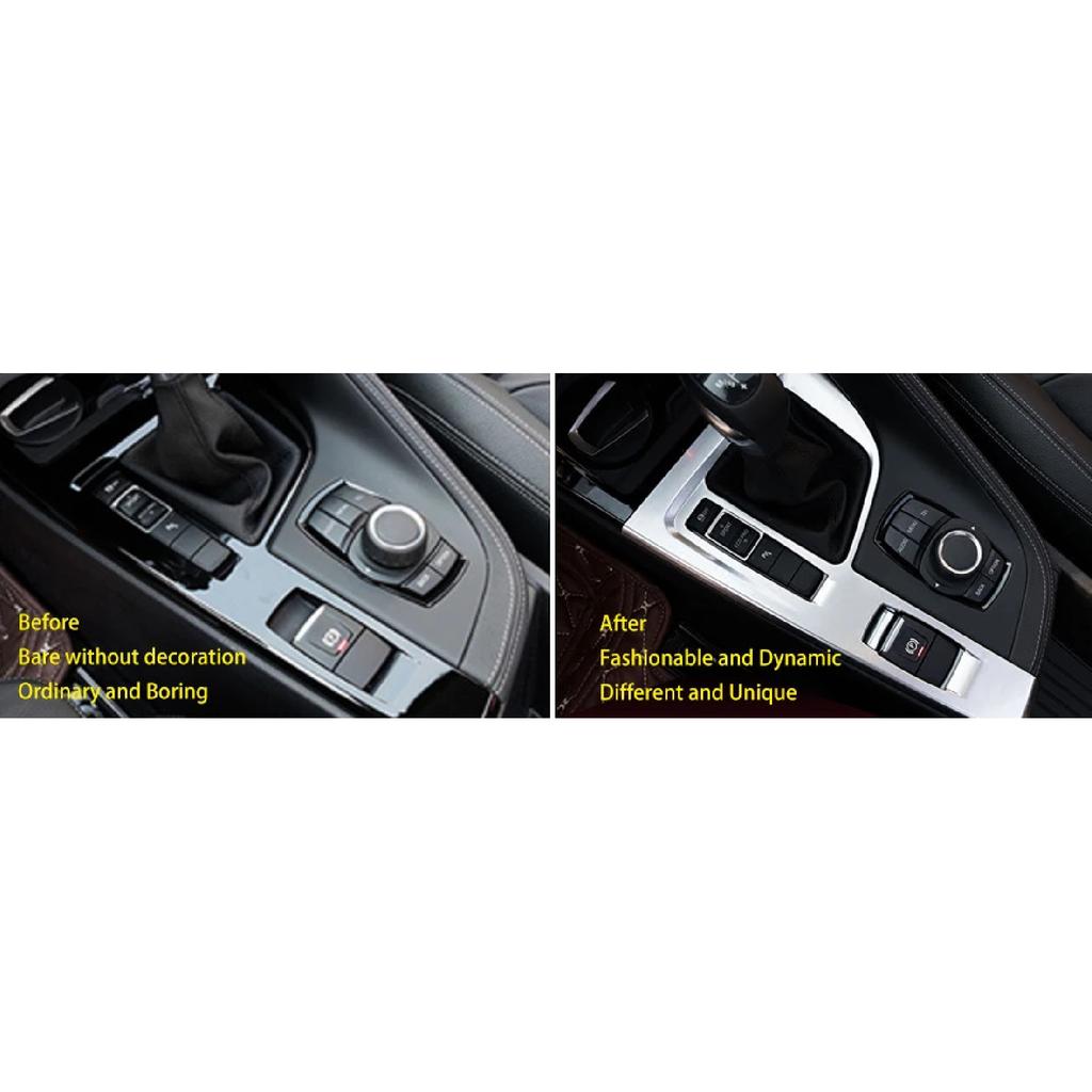 1 Stück Innenraum Dekoration Schaltknauf Box Abdeckung Verkleidung Panel Rahmen Passend für BMW X1 F48 2016 2017 Linkslenker