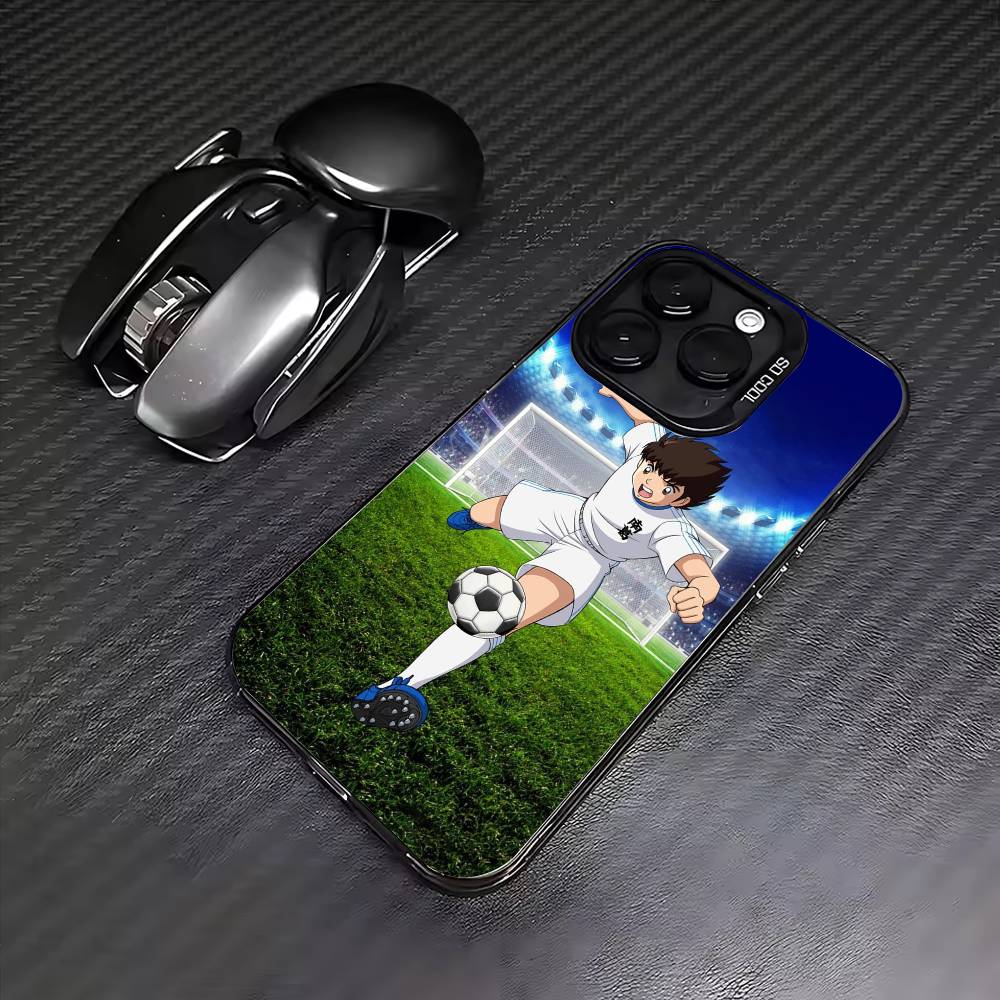 Anime Cool C-Captain T-Tsubasa  Phone Case For iPhone17,16,15,14,13,12,11 Plus,Pro Max Colored Silver Plated Inside Cover