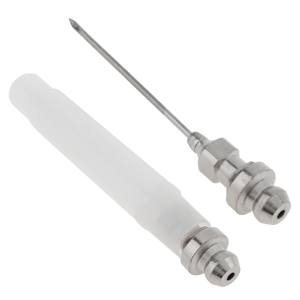 304 Stainless Steel Portable Grease Injector Needle, 18g Refillable Grease Filling Needle for Precision Lubrication