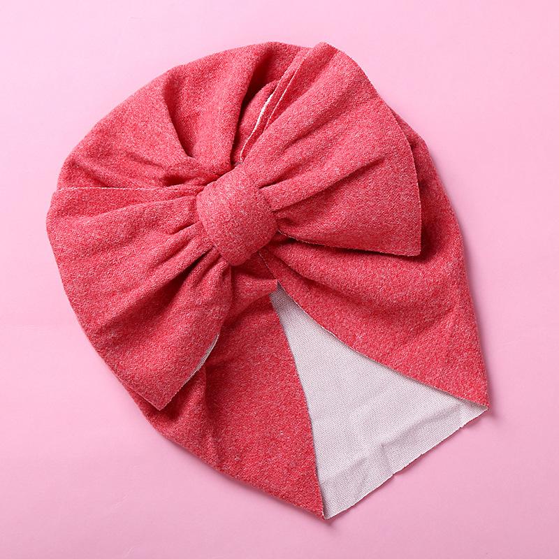 New Solid Color Baby Turban Cap Big Bow Infant Sweet Hat Newborn Elastic Bandana Headband Headscarf Beanie Kids Hair Accessories