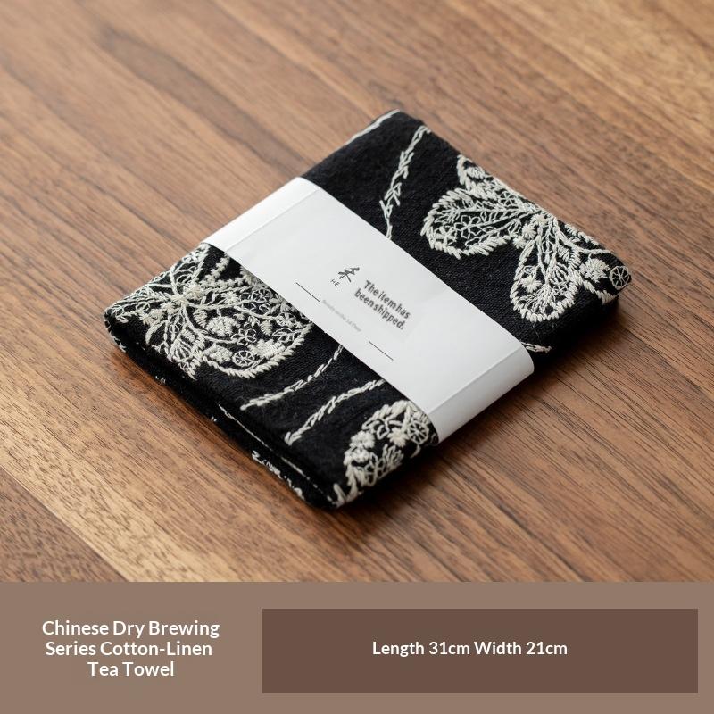 

Cotton and Linen Double-sided Absorbent Tea Towel Chinoiserie Tea Mat Tea Cloth Pot Towel Spare Parts Napkins