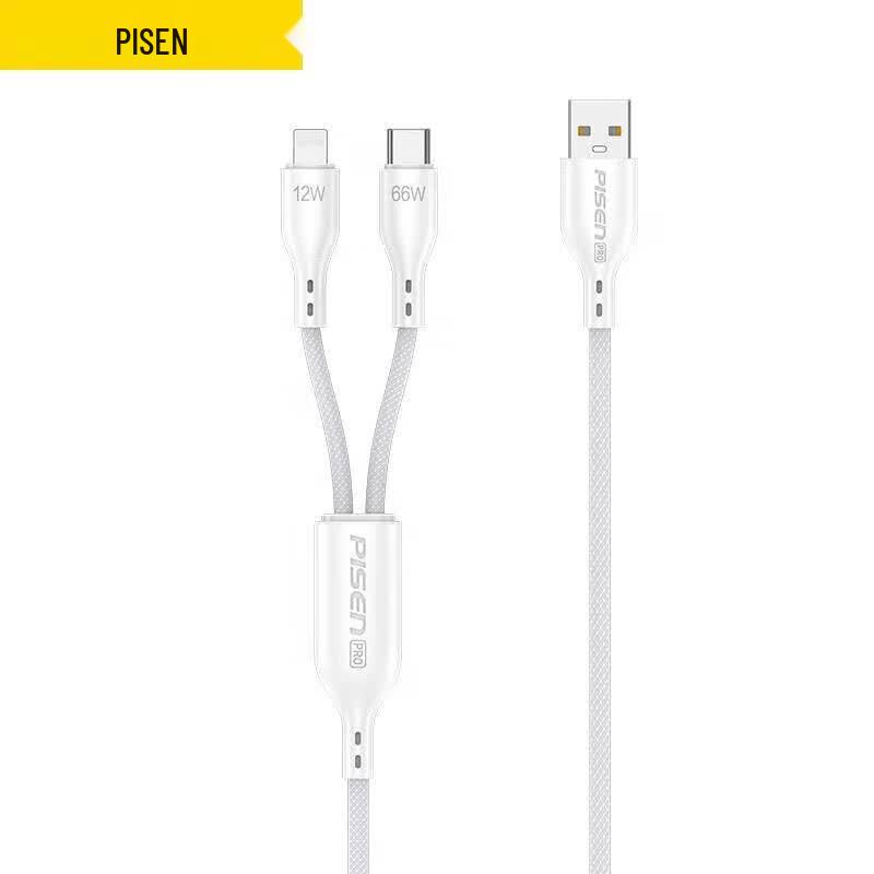 Pisen Two-in-One Fast Charging Braided Data Cable