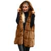 Women Parkas Hooked Sleeveless Turndown Collar Coat Cardigan Covered Button Pockets Round Neck Solid Color Loose Casual Coat 5XL