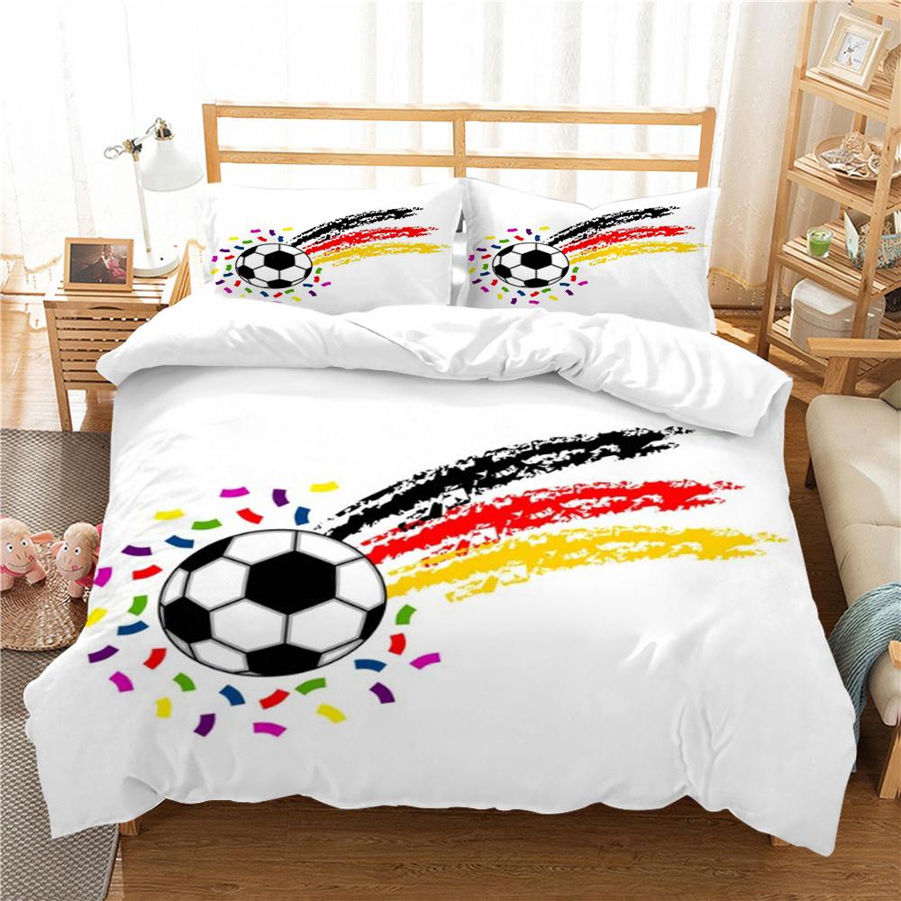 

Лидер продаж, комплект двуспальных покрывал на кровать размера «king-size», дышащий комплект постельного белья с футбольным принтом, высококачественный домашний текстиль, комплекты постельного белья для мужчин EU Single 135x200cm