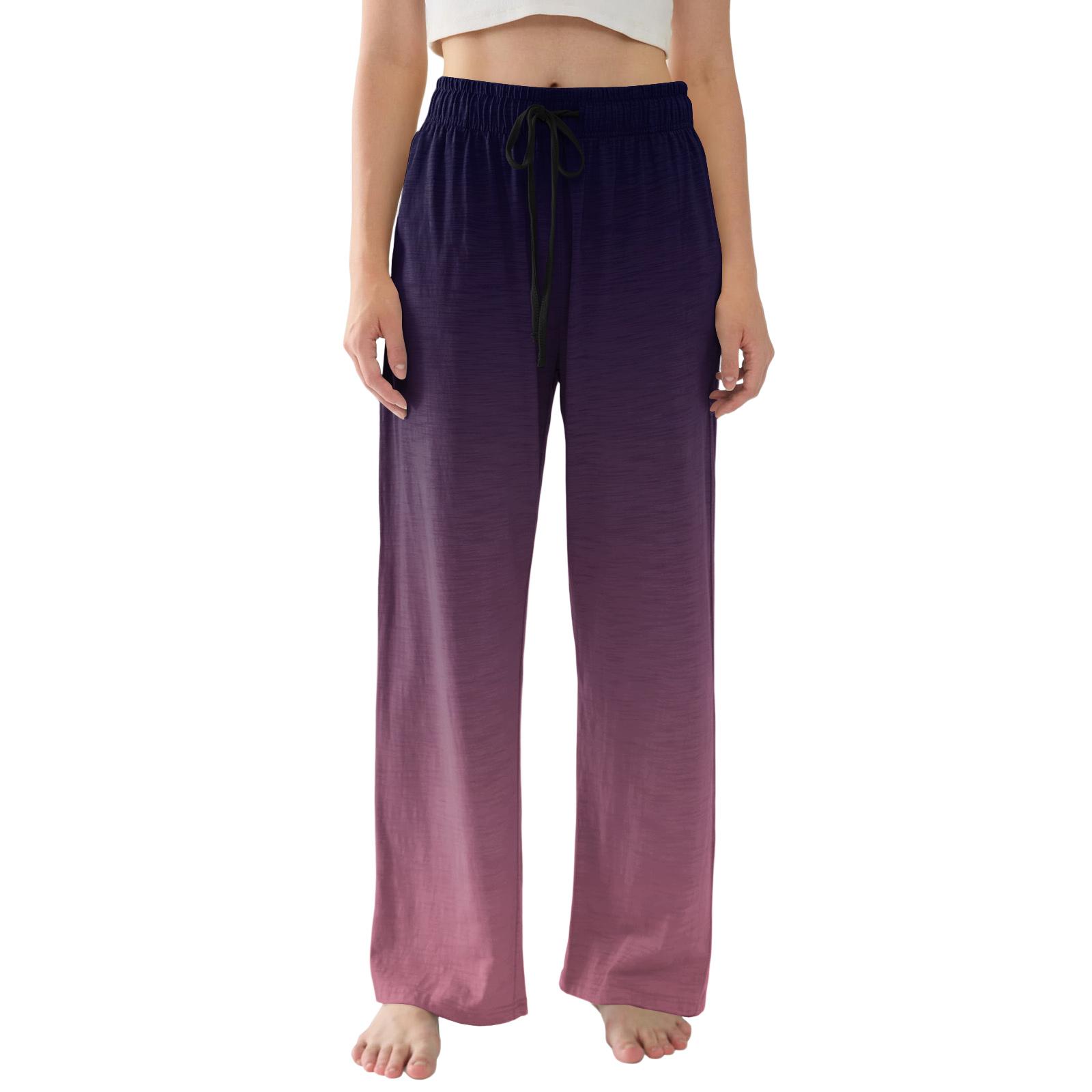 

Womens Pajama Pants Lightweight Casual Comfy Palazzo Pants Sleepwear Loungewear Bottoms With Pockets M