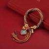 Tibetan Zodiac Guardian Deities Bracelet with Five-Color Handwoven Rope Amulet