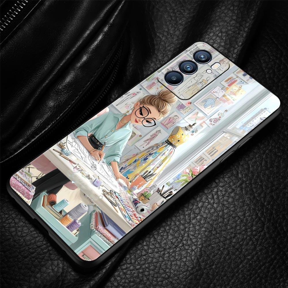 Cartoon Girl Phone Case For Oppo A17 A31 A54 A57 A78 A79 A98 Find X5 X6 Reno 6 7 8 10 11 12 13 F Pro 5G Soft TPU Cover Funda Bag