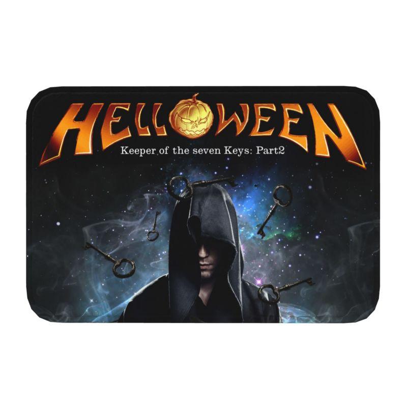 Helloween Keeper Of The Seven Keys Part Porte d'Entrée Tapis de Sol Entrée Extérieur Heavy Metal Rock Salle de Bain Cuisine Paillasson Tapis Tapis 40cmx60cm